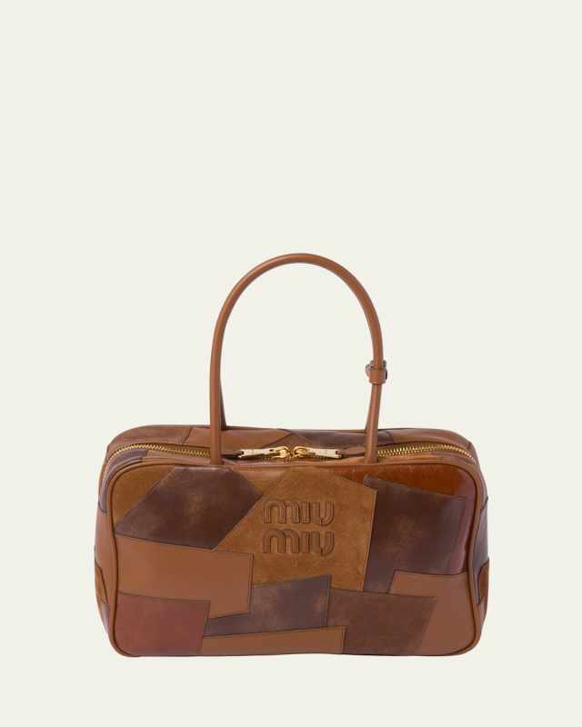Patchwork Leather & Suede Shoulder Bag